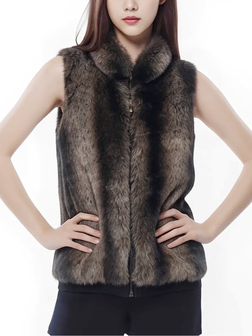 Lisa International faux fur vest size Medium